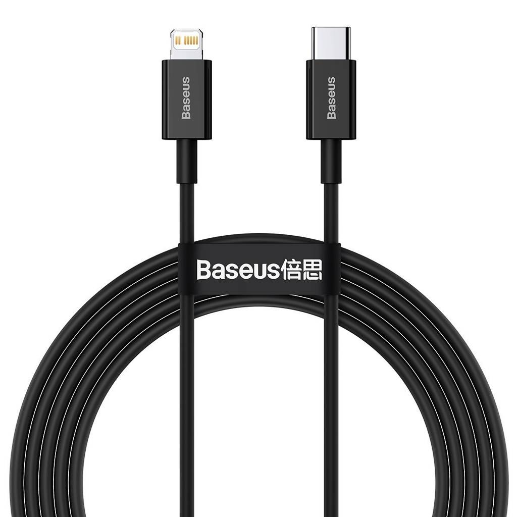 CABLU alimentare si date Baseus Superior, Fast Charging Data Cable pt. smartphone, USB Type-C la Lightning Iphone PD 20W, 2m, negru "CATLYS-C01" (timbru verde 0.18 lei) - 6953156205352