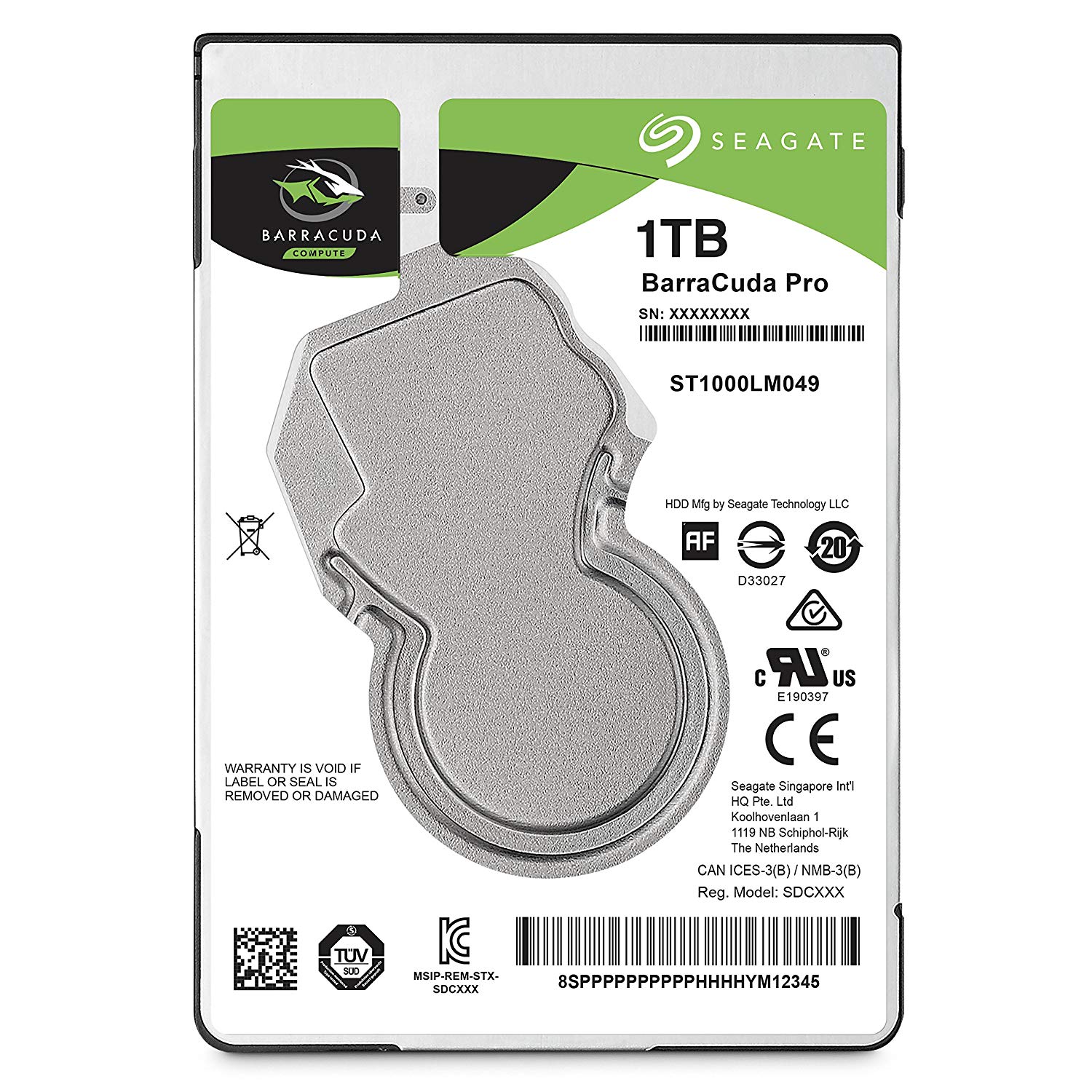 HDD notebook SEAGATE 1 TB, Barracuda, 7200 rpm, buffer 128 MB, 6 Gb/s, S-ATA 3, "ST1000LM049"