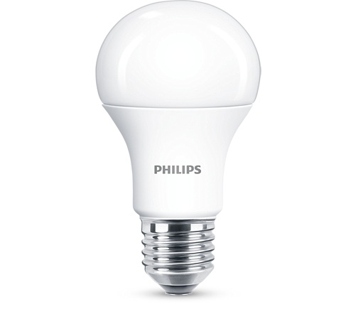 SET 2 becuri LED Philips, soclu E27, putere 11W, forma clasic, lumina alb calda, alimentare 220 - 240 V, "000008718699770204" (timbru verde 0.9 lei)