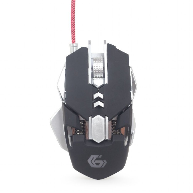 MOUSE GEMBIRD, gaming, cu fir, USB, optic, 4000 dpi, butoane/scroll 7/1, iluminare, butoane programabile, negru / gri, "MUSG-05" (timbru verde 0.18 lei)