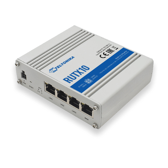 ROUTER Teltonika "RUTX10", 1 x WAN port 10/100/1000 Mbps, 4 x LAN port 10/100/1000 Mbps, Wi-Fi 802.11b/g/n/ac, bluetooth 4.0, USB 2.0 "RUTX10000000" (timbru verde 0.8 lei)