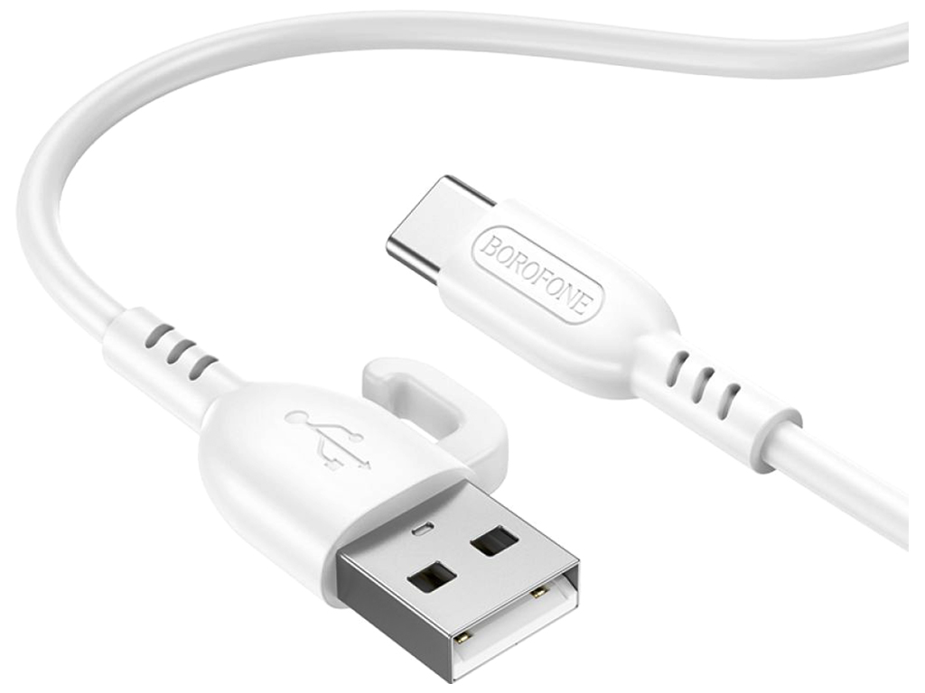 CABLU alimentare si date Borofone "BX91", Fast Charging Data Cable pt. smartphone, USB la USB Type-C, 3A, 1m, alb "6974443389937" (timbru verde 0.18 lei)