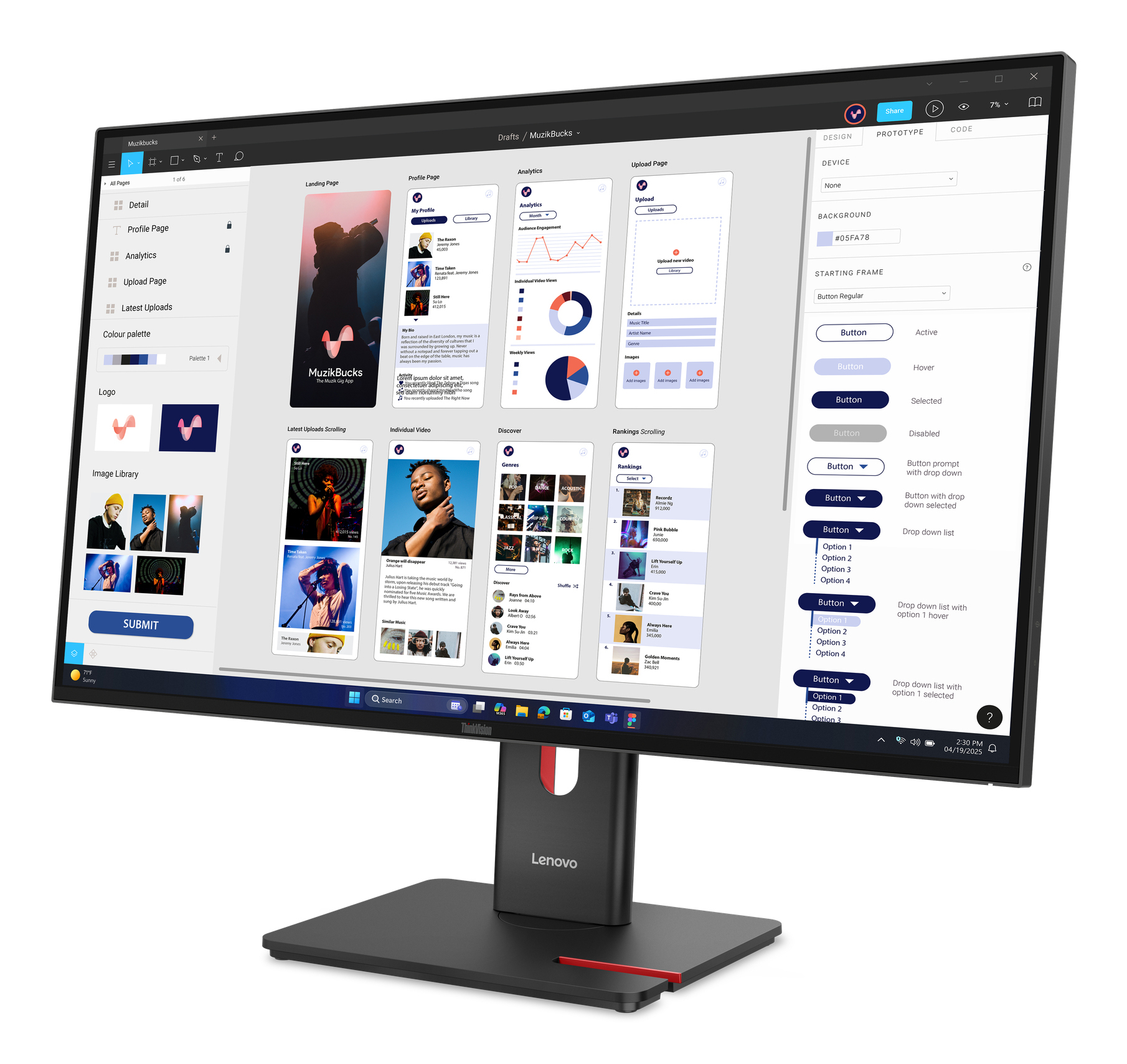 ThinkVision T32UD-40 31.5" UHD IPS 3Y"64B0GAT1EU" - imagine 2