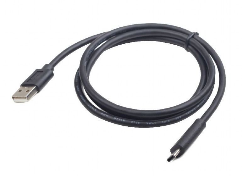 CABLU alimentare si date GEMBIRD, pt. smartphone, USB 2.0 (T) la USB 2.0 Type-C (T), 1m, negru, "CC-USB2-AMCM-1M" (timbru verde 0.08 lei)