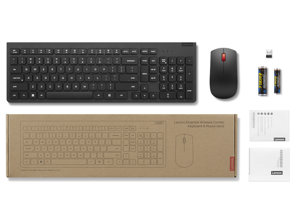 LENOVO Essential Wireless Keyboard and Mouse Combo Gen2 Romanian "4X31N50735" (timbru verde 0.8 lei)