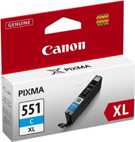 Cartus Cerneala Original Canon Cyan, CLI-551XLC, pentru Pixma IP-7250|8750|IX-6850|MG-5450|5550|5650|6350|6450|6650|7150|7550|MX-725|925, 11ml, (timbru verde 0.15 lei), "BS6444B001AA"