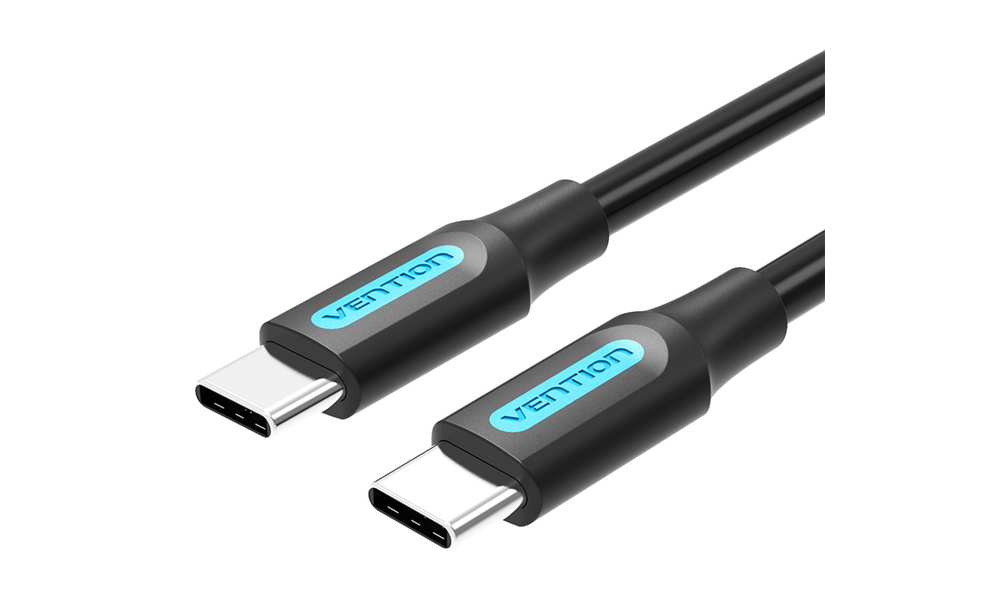 Cablu USB Vention, USB Type-C (T) la USB Type-C (T), 1m rata transfer 480 Mbps, invelis PVC, negru, "COSBF" (timbru verde 0.18 lei) - 6922794749443