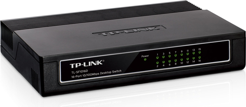 SWITCH TP-LINK 16 porturi 10/100Mbps, carcasa plastic "TL-SF1016D" (timbru verde 2 lei)