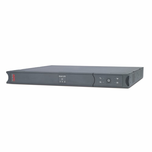 UPS APC, "Smart-UPS", Line Int. cu management, tower, rack, 450VA/280W, AVR, IEC x 4, 1 x baterie RBC18, display LCD, back-up 11 - 20 min., "SC450RMI1U" (timbru verde 11 lei)