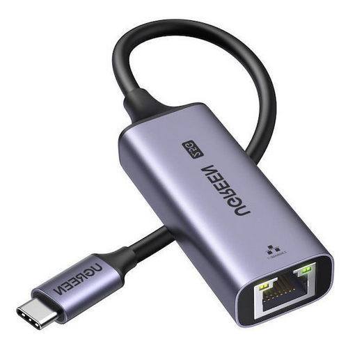 ADAPTOR RETEA Ugreen, "CM648" USB Type-C to 2.5G RJ-45 LAN Adapter, LED, metalic, gri "25052" (timbru verde 0.18 lei) - 6941876220526