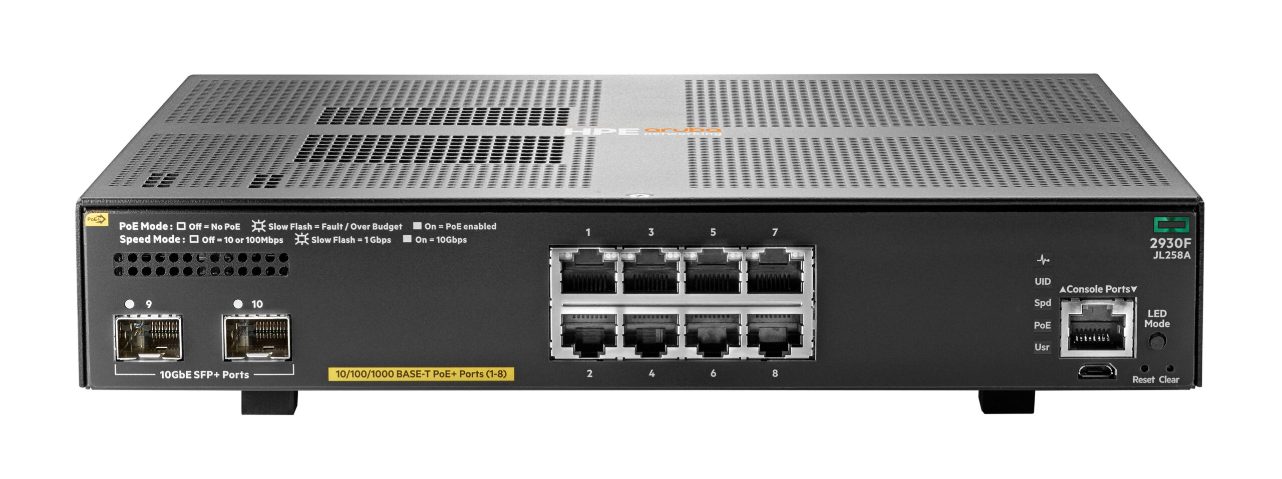 ARUBA 2930F 8G POE+ 2SFP+ SWCH "JL258A" (timbru verde 2 lei)