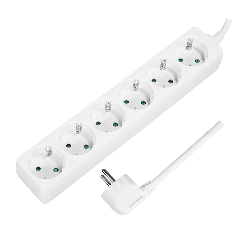 PRELUNGITOR LOGILINK, Schuko x 6, cablu 3G 1.5mm2, 230 V/16 A, 50 Hz, max. 3500 W, IP20, 1.5m, alb, "LPS238" (timbru verde 0.8 lei)