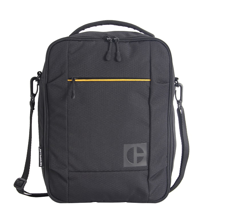 Borseta CATERPILLAR Code - Hex Go, material 420D hexagonal, buzunar cu fermoar - negru "CAT-83769-01"