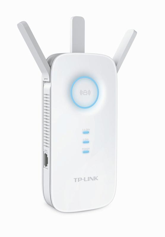 RANGE EXTENDER TP-LINK wireless 1750Mbps, 2 x port LAN Gigabit, 3 antene externe, dual band AC1750, 2.4GHz & 5GHz "RE450" (timbru verde 2 lei)