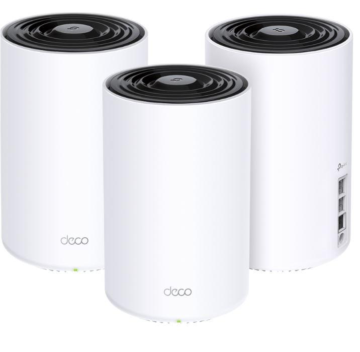 MESH TP-LINK, wireless, router AX6000, pt interior, 6000Mbps, port 1x2.5 Gbps LAN/WAN, 2xGigabit LAN/WAN, 2.4 GHz|5 GHz, antena internax6, standard 802.11ax "Deco X80(3-pack)" (timbru verde 2.00 lei)