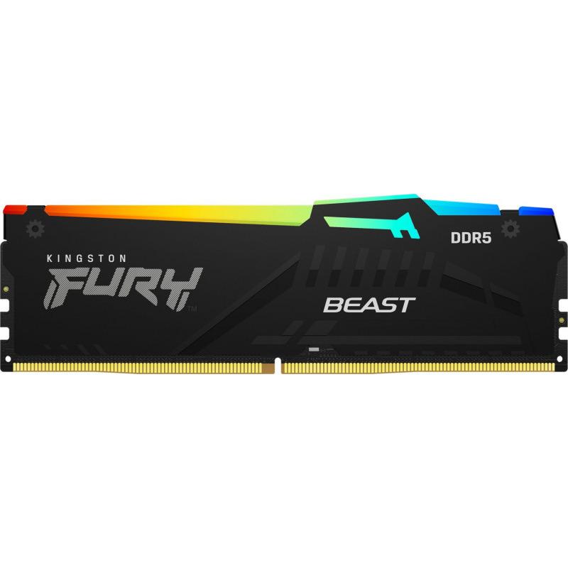 Memorie DDR Kingston - gaming DDR5 16GB frecventa 5600 Mhz, 1 modul, radiator, iluminare RGB, latenta CL38, "KF556C40BBA-16"