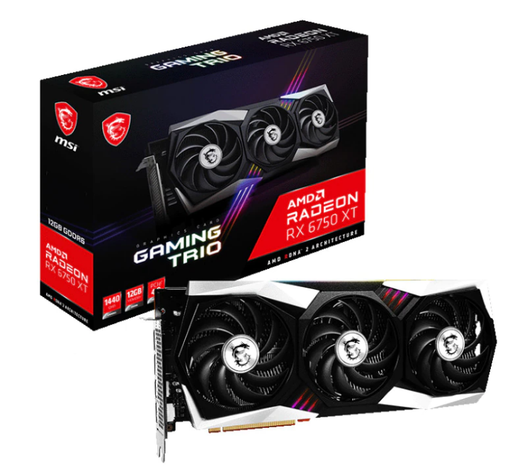 MSI Radeon RX 6750 XT GAMING X TRIO 12G/DPx3/HDMI/ATX, "RADEON RX 6750 XT GAMING X TRIO 12G"