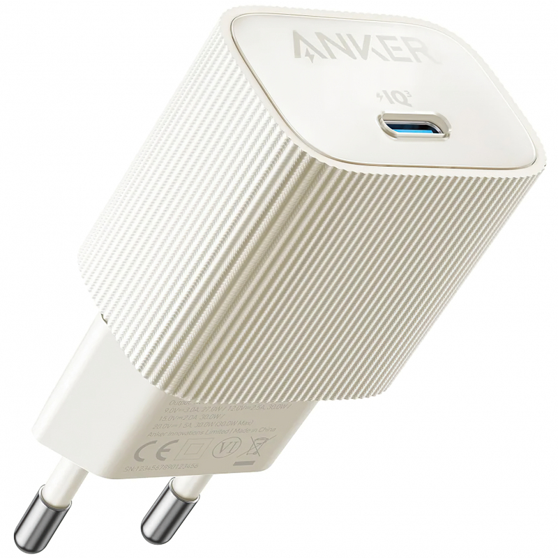 INCARCATOR retea Anker "511 Nano 4" 30W, 1 x USB Type-C, alb, "A2337G21" (timbru verde 0.18 lei) - 0194644139018