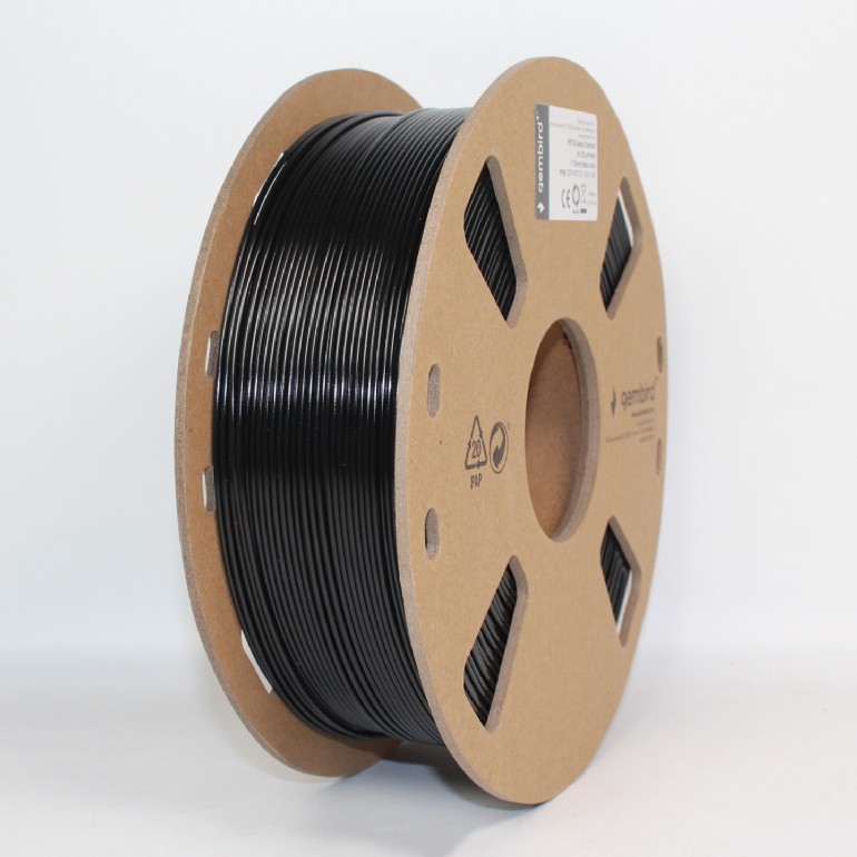 FILAMENT GEMBIRD pt. imprimanta 3d, PETG, 1.75mm diamentru, 1Kg / bobina, topire 220-260 grC, black, "3DP-PETG1.75-01-BK"
