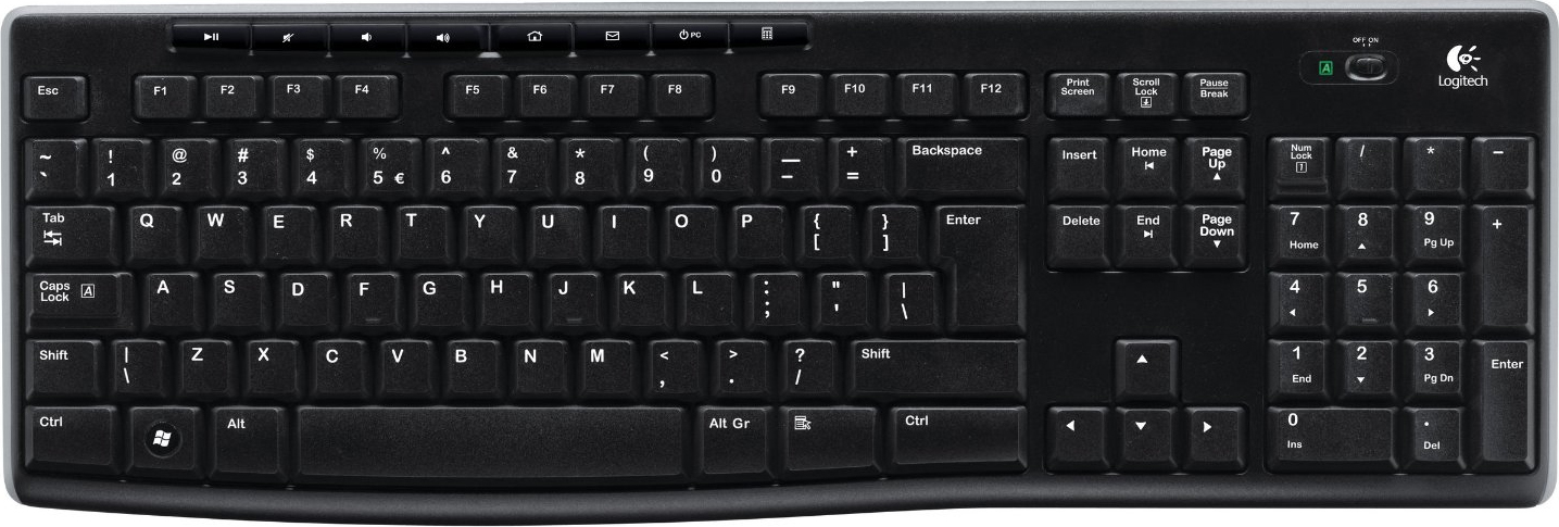 TASTATURA LOGITECH wireless, multimedia, 8 taste multimedia, black, "K270" "920-003738" (timbru verde 0.8 lei)