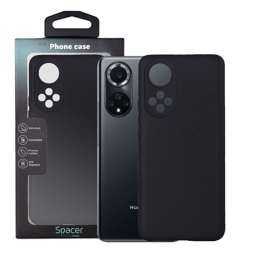 Husa Huawei telefon Nova 9, negru, tip back cover, material flexibil silicon + interior cu microfibra, "SPPC-HU-N9-SLK"