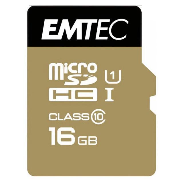 MICRO SD MICROSDHC 16GB CL10 EMTEC "EKMSDM16GHC10QL" (timbru verde 0.03 lei)