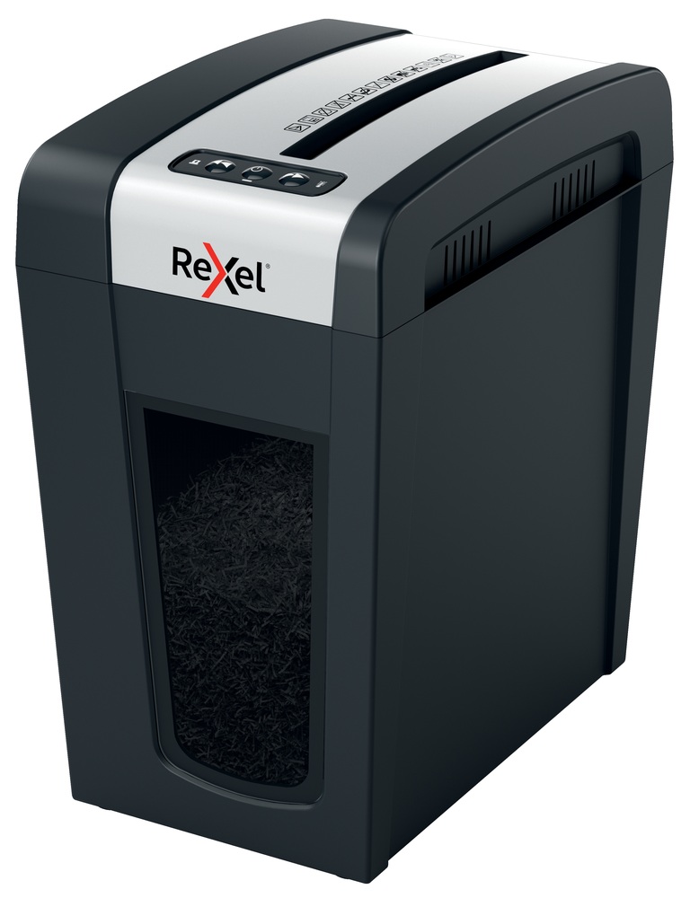 Distrugator manual documente Rexel SECURE MC6 Slim, 6 coli, P5, micro-cut (tip particule), cos 18 litri, negru-argintiu, "2020133EU" (timbru verde 40 lei)