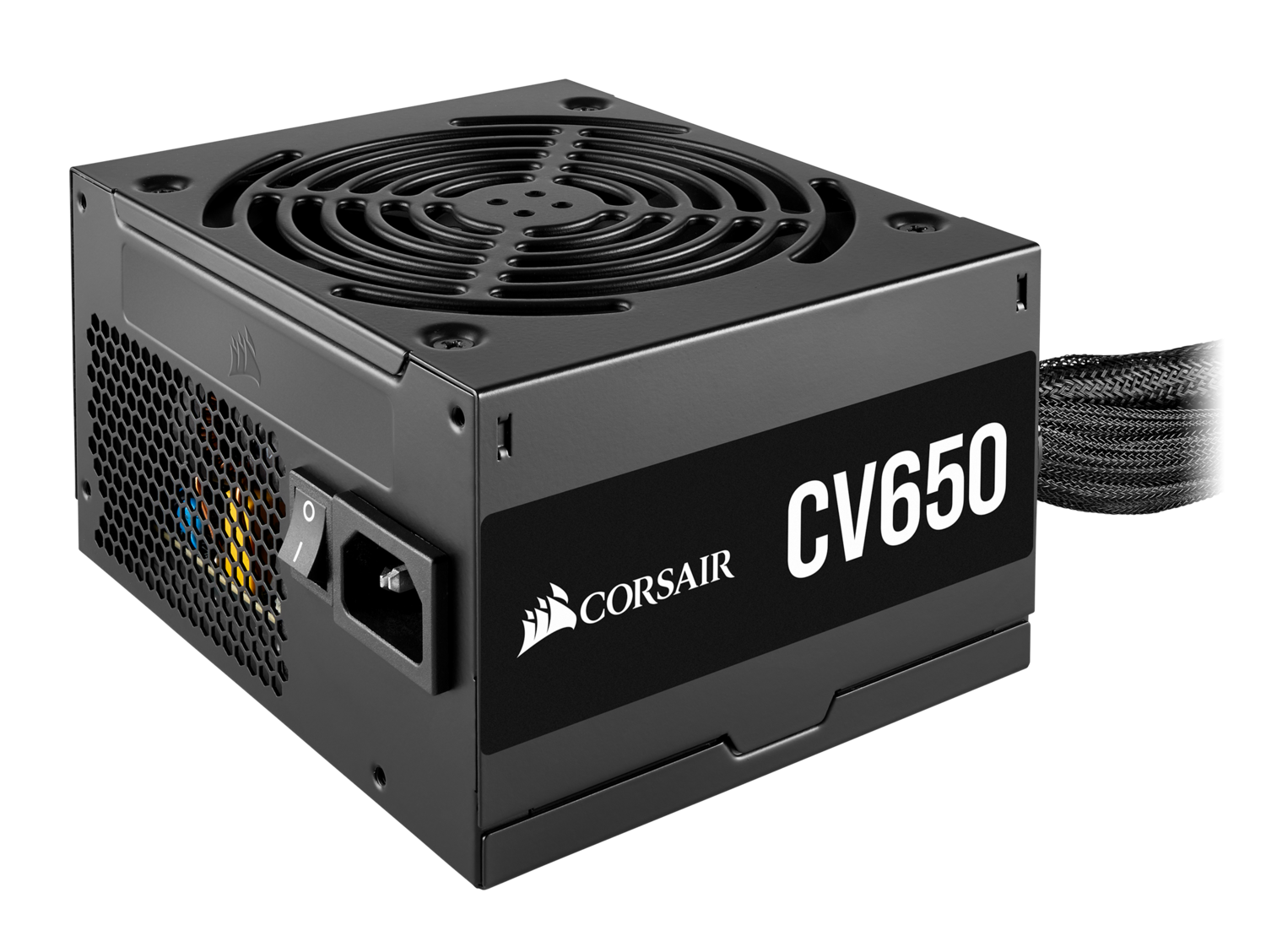 SURSA CORSAIR, 650 W, "CV650", ATX 12V V2.31, fan 120 mm x 1, 80 Plus Bronze, MB 20+4 pin x 1, CPU 4+4 pin x 2, PCI-E 6+2 pin x 2, SATA x 7, MOLEX 4-pin x 2, "CP-9020236-EU" (timbru verde 2 lei)