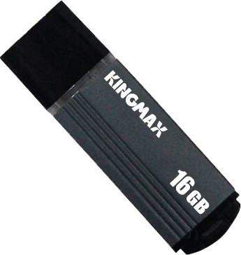MEMORIE USB 2.0 KINGMAX 16 GB, cu capac, carcasa aluminiu, negru / gri, "KM-MA06-16GB/GY" (timbru verde 0.03 lei)