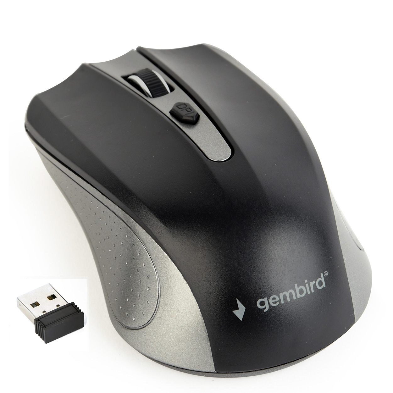 MOUSE GEMBIRD, PC sau NB, wireless, 2.4GHz, optic, 1600 dpi, butoane/scroll 4/1, , negru / gri, "MUSW-4B-04-GB" (timbru verde 0.18 lei)
