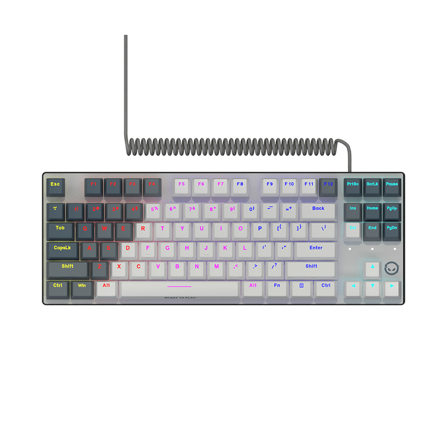 LORGAR Azar 514TKL, Wired RGB mechanical gaming keyboard, white, EN layout "LRG-GK514TKL-WH-US" (timbru verde 0.8 lei)