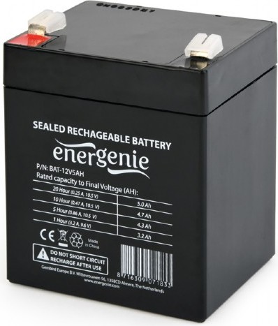 ACUMULATOR UPS GEMBIRD 12V / 5Ah, terminal F2(T2), dimensiune: 90x70x101mm, inaltime+terminal: 107mm, "BAT-12V5AH" (timbru verde 0.5 lei)