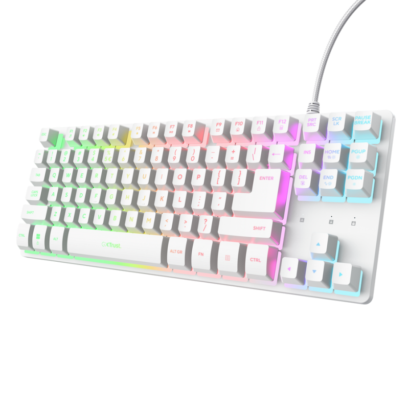 Tastatura Trust GXT833W Thado TKL, alb "TR-25894" (timbru verde 0.8 lei)