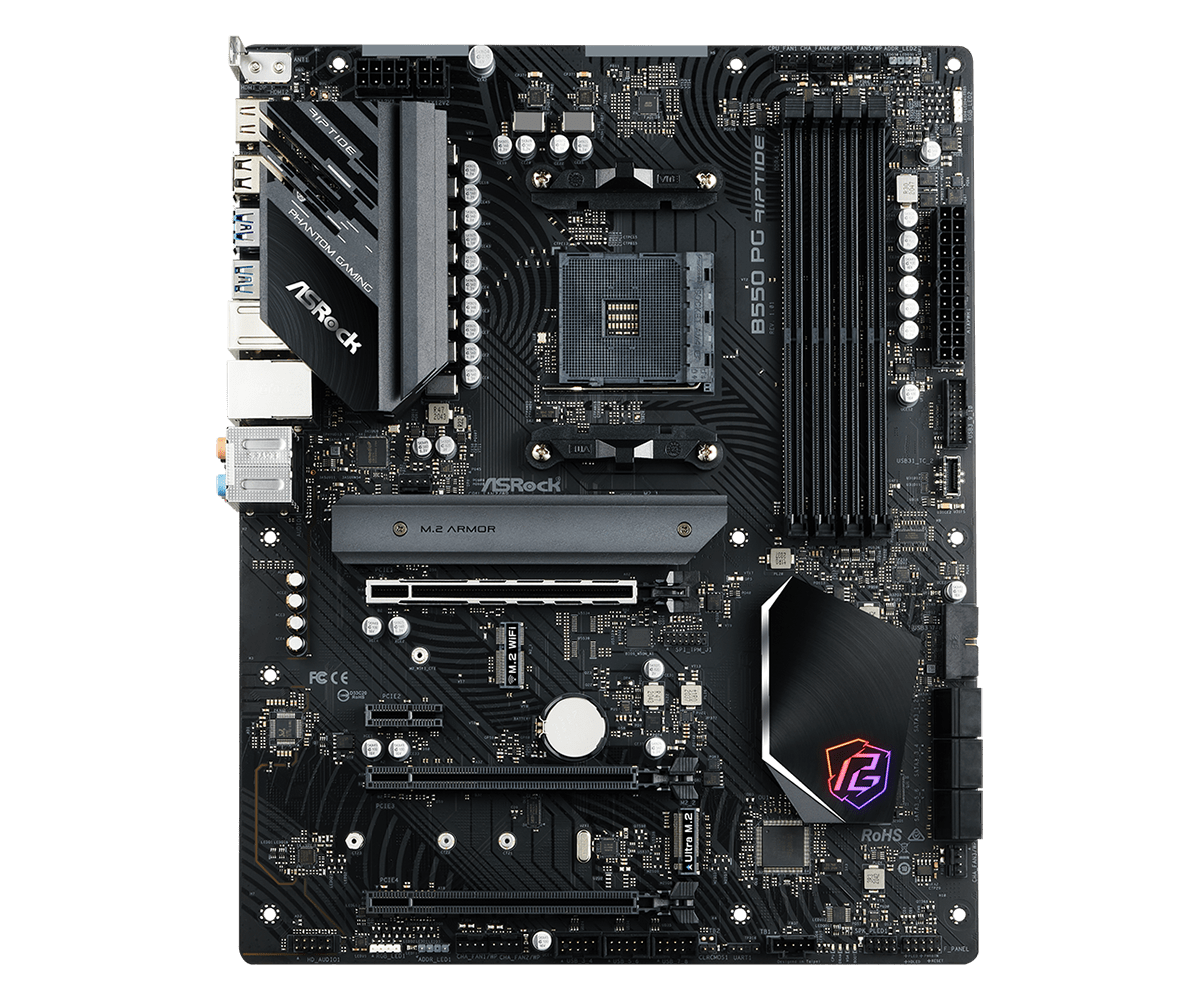 PLACA de BAZA Asrock "B550 PG RIPTIDE", skt AM4, ATX, AMD B550, 4 x DDR4, max. 128 GB, 6 x SATA, 3 x M.2, 7.1, "B550 PG RIPTIDE"