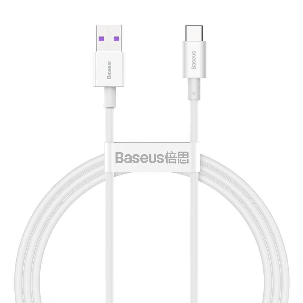 CABLU alimentare si date Baseus Superior, Fast Charging Data Cable pt. smartphone, USB la USB Type-C 66W, 1m, alb "CATYS-02" (timbru verde 0.18 lei) - 6953156205505