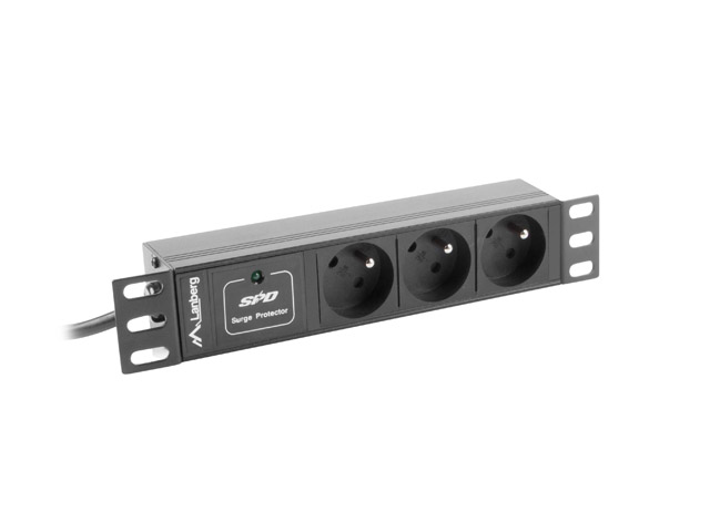 Unitate alimentare PDU 10", 3 prize ng "PDU-03E-0200-BK" (timbru verde 0.8 lei)