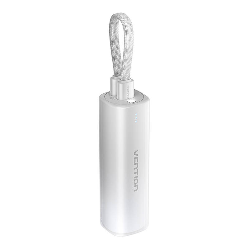 Power Bank Vention, 5000mAh ,20W, cablu Lightning si USB-C atasate, indicator LED, gri "FHWM0" (timbru verde 0.98 lei)