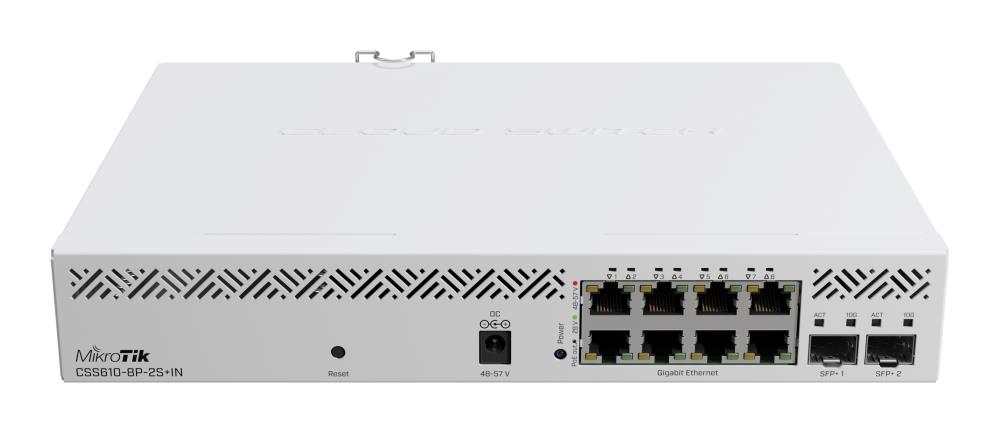 NET SWITCH 8PORT 1000M 2SFP+/CSS610-8P-2S+IN MIKROTIK "CSS610-8P-2S+IN" (timbru verde 2 lei)