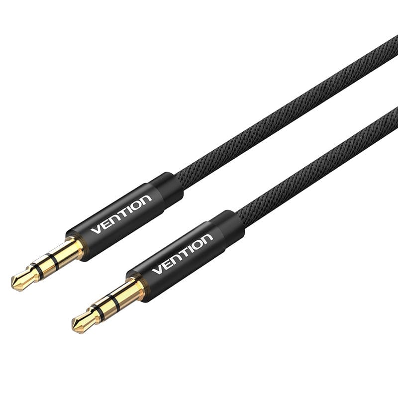 Cablu audio Vention, Jack 3.5mm (T) la Jack 3.5mm (T), 1m, conectori auriti, negru, "BAGBF" (timbru verde 0.08 lei)