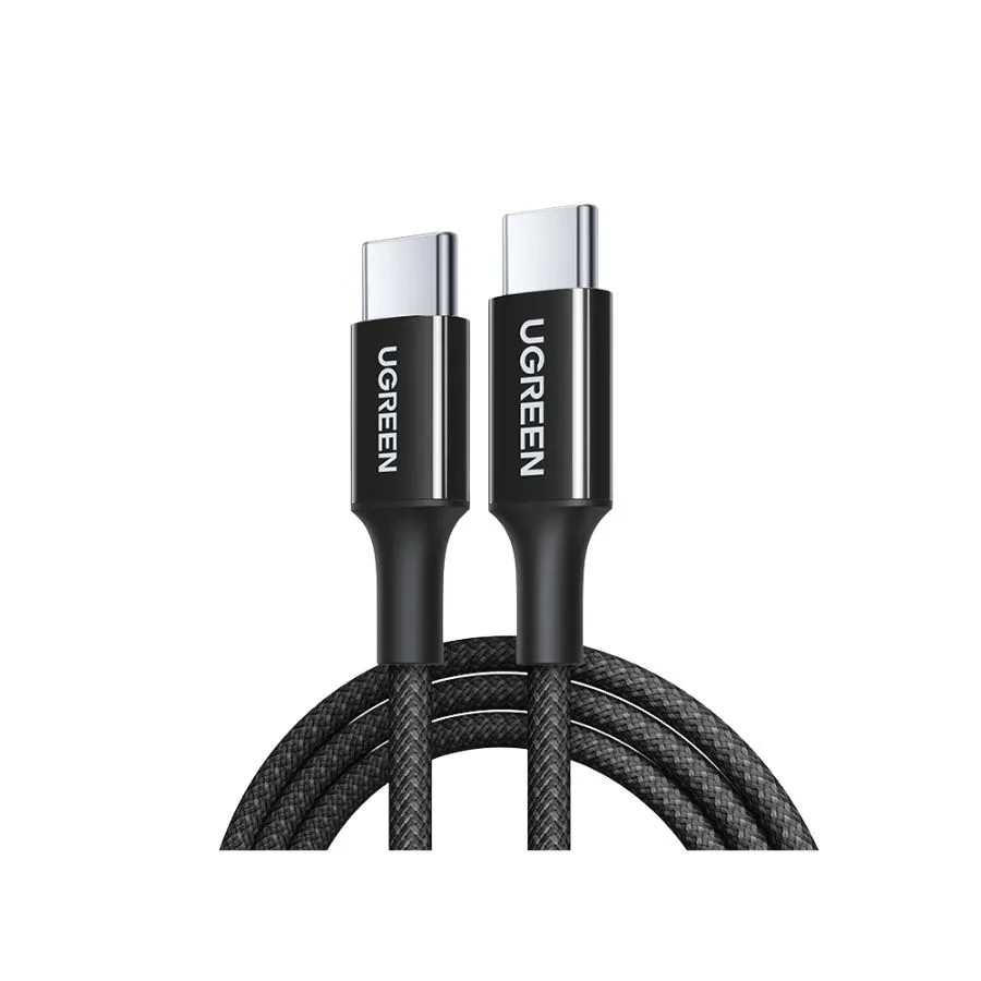 CABLU alimentare si date Ugreen, "L502", Fast Charging Data Cable pt. smartphone, USB Type-C la USB Type-C 100W, 1m, braided, negru "65249" (timbru verde 0.08 lei)