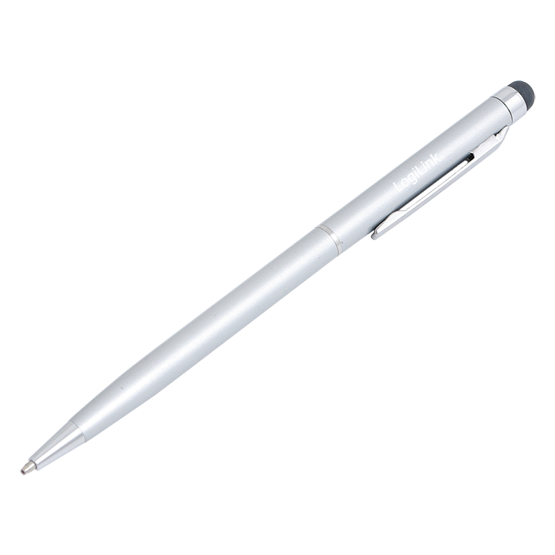 TOUCH PEN LOGILINK, pt. tablete si smartphone, varf cu cap de scriere, aluminiu, argintiu, "AA0041" (timbru verde 0.03 lei)