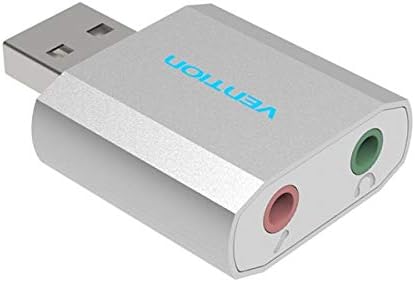 PLACA de SUNET Vention, extern, 2.1, interfata USB 2.0 (T) la 2x 3.5mm Jack (M), argintiu, "VAB-S13" (timbru verde 0.08 lei)