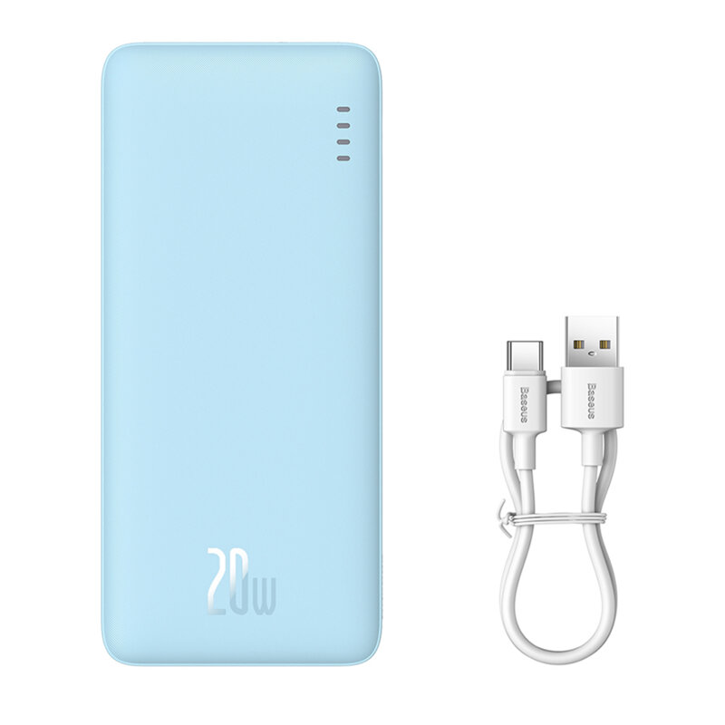POWER BANK Baseus Airpow, 10000mAh, 20W, 1 x USB; 1 x USB Type-C, total 3A, albastru, "P10022801313-00" (timbru verde 0.98 lei) - 6932172646967