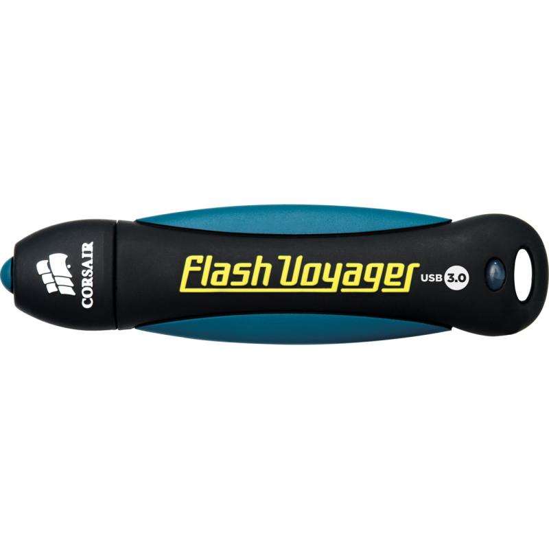 MEMORIE USB 3.0 CORSAIR 64 GB, cu capac, carcasa cauciuc, negru / albastru, "CMFVY3A-64GB" (timbru verde 0.03 lei)