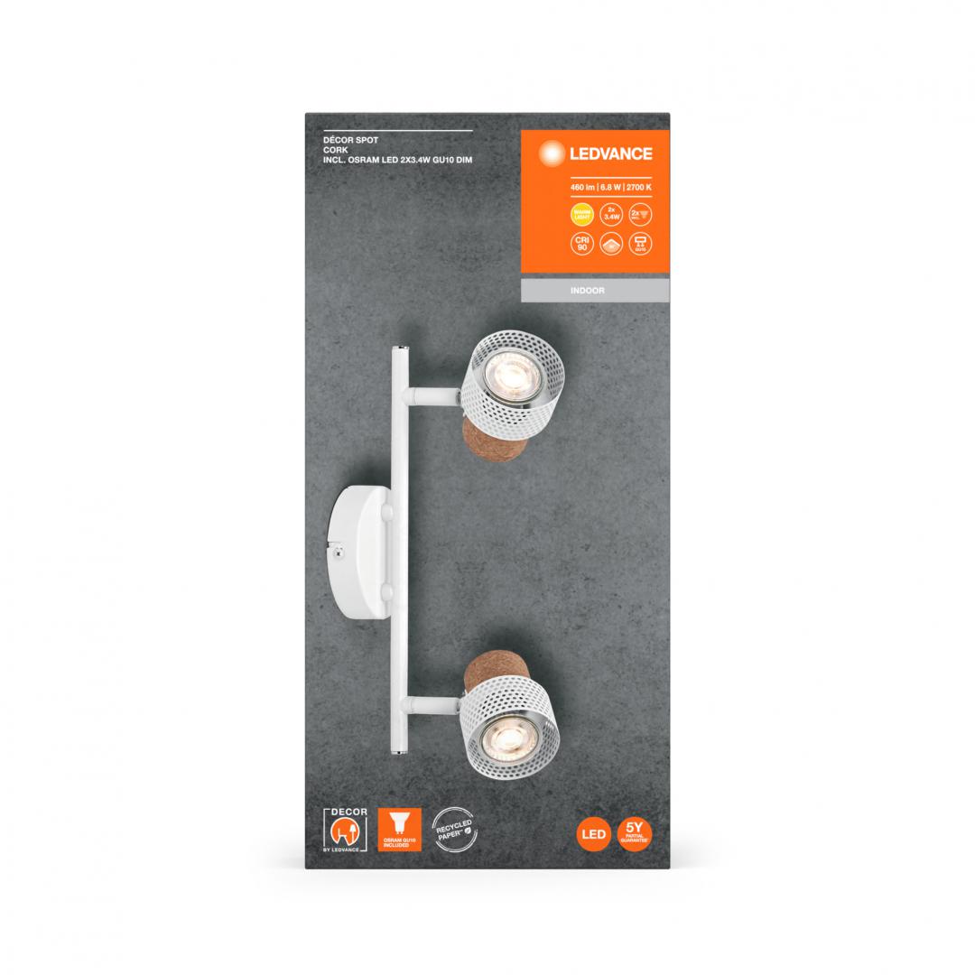 DECOR SPOT CORK 2X3.4W 927 GU10 WT LEDV "000004058075833319" (timbru verde 0.8 lei)