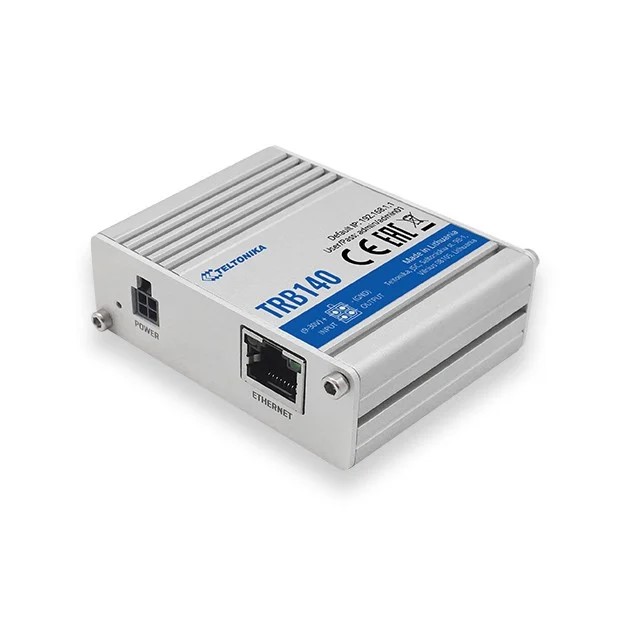 GATEWAY LTE Teltonika "TRB140", 1 x RJ-45 Gigabit, 4G (LTE) Cat 4 viteza max. 150 Mbps, 3G 21 Mbps, 2G 236.8 kbps, "TRB140000300" (timbru verde 0.8 lei)