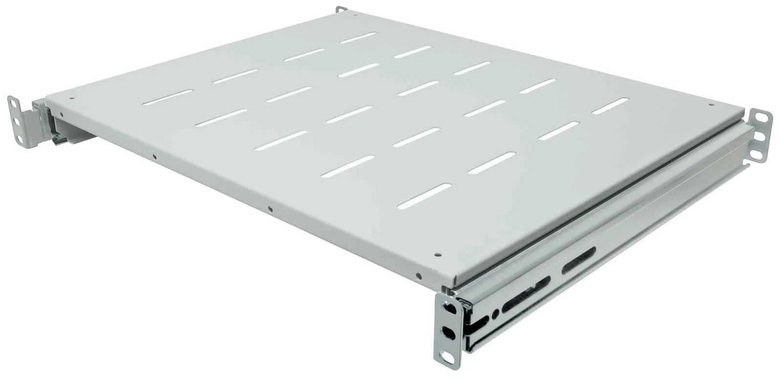RAFT CULISANT INTELLINET 1U pentru rack 19", adancime 350mm, pentru cabinete cu adancime de 600-800mm, sarcina maxima 35Kg, vopsea antistatic, otel 1.5mm, gray "712323"