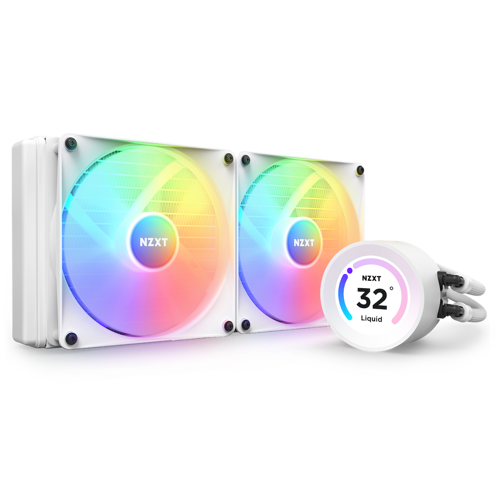 Cooler NZXT "Kraken Elite 280 RGB", skt universal, racire cu lichid, ventilator 140 mm x 2 , 1500 rpm, iluminat RGB, "RL-KR28E-W1" (timbru verde 2.00 lei)