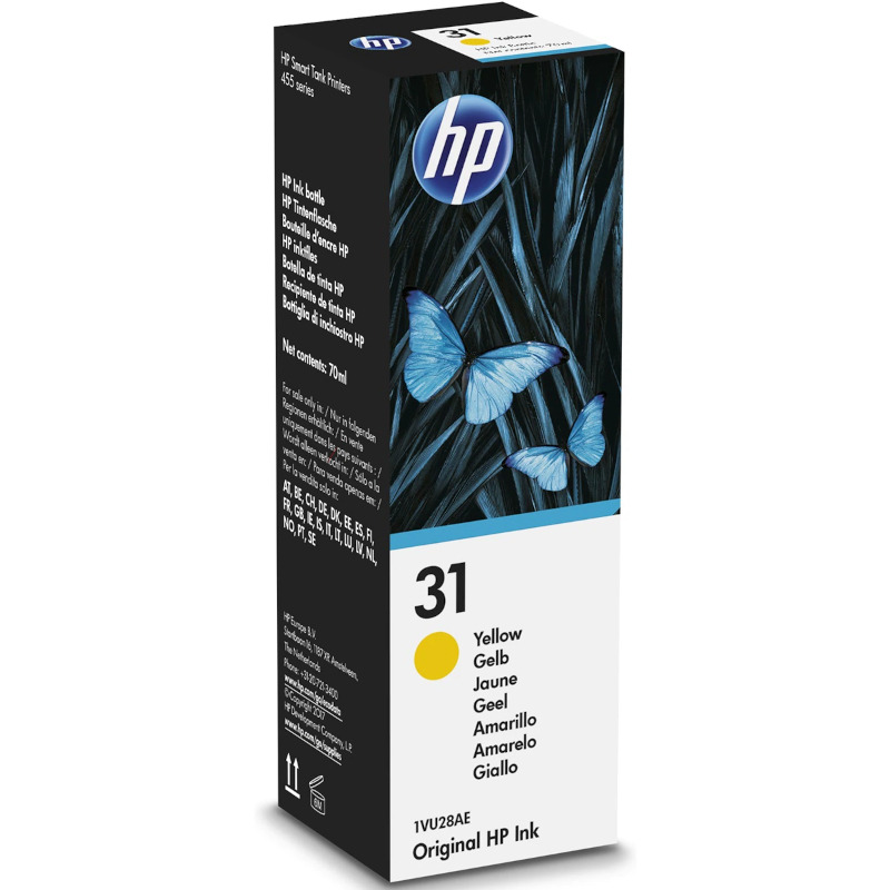 Cartus Cerneala Original HP Yellow, nr.31, pentru HP Smart Tank 555|7005|7006|7305|7306|7605|7606|500|550|555|559|570|600|650|655|450|455|457, 70ml, incl.TV 0 RON, "1VU28AE "
