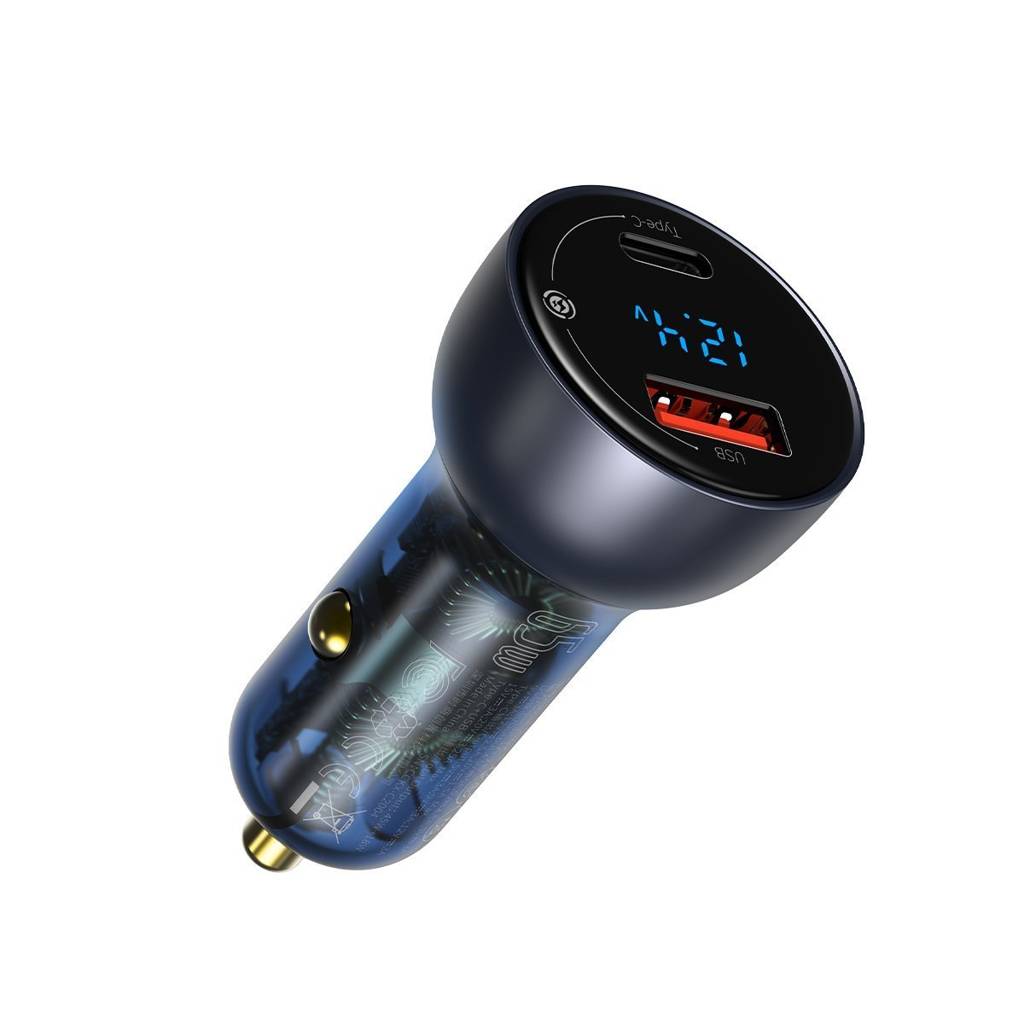 INCARCATOR auto Baseus Particular Digital Display QC+PPS,1xUSB Output 4.5V/5A,1xUSB Type-C Output 5V/3A,65W, pt. bricheta auto, afisaj digital,gri "CCKX-C0G" (timbru verde 0.18 lei)-6953156223189